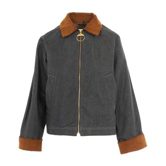 Barbour Light Jackets, female, Blue, Size: XL Freckleton Denim Jacket