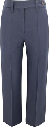 Brunello Cucinelli Straight Trousers, female, Gray, 3XS, Straight Trousers