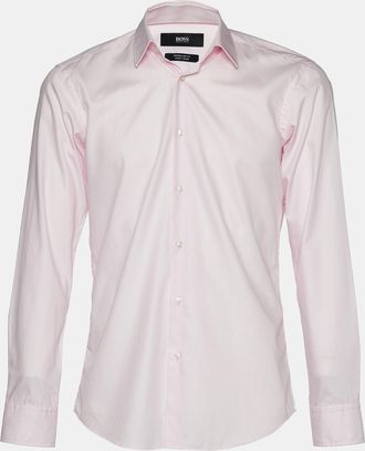 HUGO BOSS Boss Hugo Boss Pink Cotton Easy Iron Regular Fit Shirt