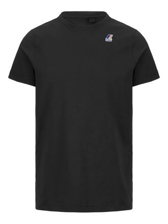 K-Way logo-embroidered crew-neck T-shirt - unisex - Cotton - XXXL - Black