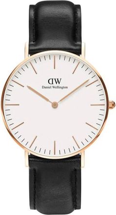 Daniel Wellington Classic Sheffield - Heren - Horloges - Zwart - ONE Size - Leer - Accessoires