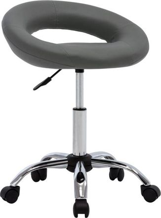 vidaXL Silla de comedor giratoria de cuero sintética gris vidaXL