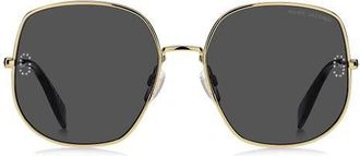 Marc Jacobs 59mm Square Sunglasses in Gold/Grey at Nordstrom