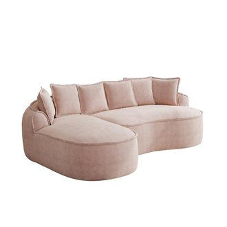 Urban Meuble Sof&aacute; esquinero modular chenilla rosa sin estructura 252x164cm