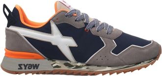 W6YZ Blauwe Jet Sneaker Urban Chic - Heren - Sneakers - Veelkleurig - 44 EU - Su&egrave;de - Schoenen