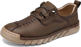 Generic Mens Leather Casual Shoes Comfortable Fashion Sneakers Loafers Lightweight Dress Walking Driving Hiking Shoes for Men (8.5,Coffee)