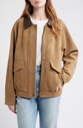 Thread & Supply Faux Suede Chore Coat in Chestnut at Nordstrom, Size X-Small