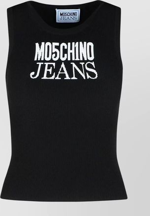 Moschino sleeveless crew neck ribbed tank top