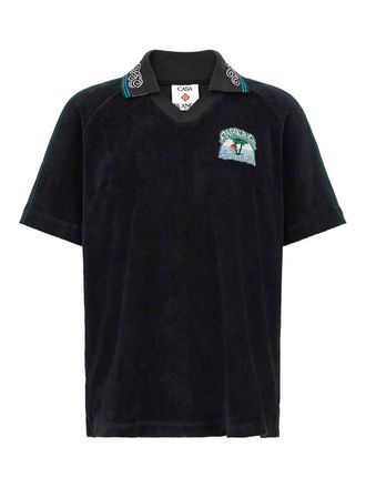 Casablanca towelling jacquard polo shirt