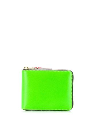Comme Des Garçons colour block zip wallet - unisex - Calf Leather - One Size - Green