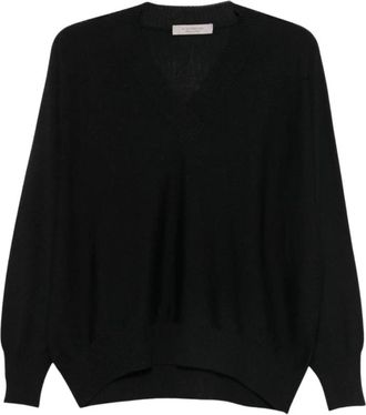 D.exterior Lichte Trui met V-hals van Wol - Dames - V-hals truien - Zwart - S - Wol - Truien & Vesten