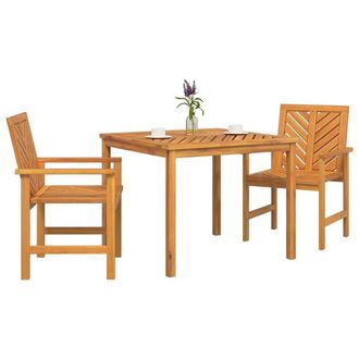 Berkfield Home Modern 3 Piece Garden Dining Set Solid Wood Acacia in Brown