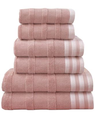 Kathy Ireland 6pc Stripe Jacquard Kyoto Towel Set