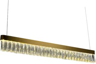 OEM Villach - L&aacute;mpara Colgante Lineal De Cristal De 100 Cm, Lat&oacute;n Dorado