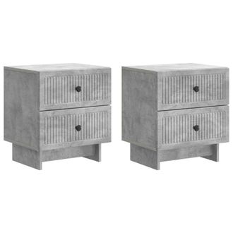 vidaXL Armario De Noche 2 Pcs Gris Hormig&oacute;n 43 X 34,5 X 47,5 Cm Vidaxl