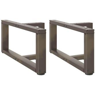 vidaXL Vidaxl - Patas Para Mesa De Centro En Forma De T (2 Unidades), Color Negro, 60 X 25 X (30-31) Cm, Acero