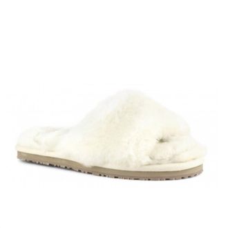 Mou Womens Sheepskin Slide Slippers In Vanilla
