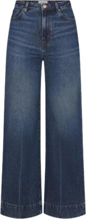 Frame Denim The Slice Flare - Dames - Loose Fit Jeans - Blauw - W28 - Leer - Jeans