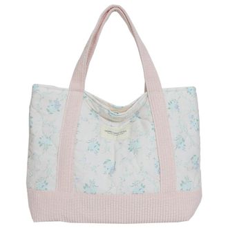 Generic Women Quilted Floral Tote Bag Fashion Shoulder Bag Patchwork Stylish Commuting Bag Soft Large Capacity for Outdoor Travel (Style 2)