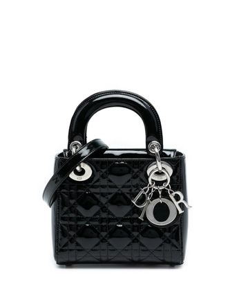 Dior 2015 Mini Patent Cannage Lady Dior satchel - Black
