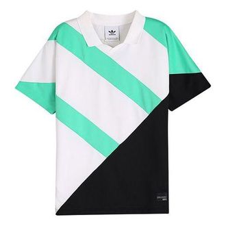 adidas Mens adidas originals Eqt Colorblock Diagonal Stripes Lapel Short Sleeve White T-Shirt CD6846