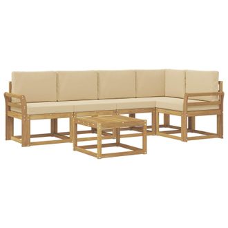 vidaXL Conjunto De Sof&aacute;s De Exterior Con Coj&iacute;n 6 Pcs Y Beige Vidaxl