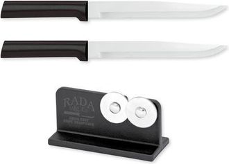 Rada Cutlery 7-Inch Slicer Knife Set of 2 & Quick Edge Knife Sharpener in Black at Nordstrom