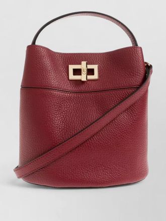 Furla bucket bag crossbody strap gold tone hardware