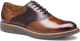 Johnston & Murphy Upton Saddle Shoe in Tan/Mahogany Full Grain at Nordstrom, Size 10.5