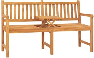 vidaXL Banco De Jard&iacute;n 3 Plazas Con Mesa Madera Maciza De Teca 150 Cm Vidaxl