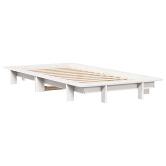 Berkfield Home Modern Bed Frame without Mattress White 90x190 cm Single Solid Wo