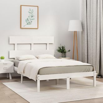 vidaXL Estructura De Cama De Madera Maciza Pino Blanca 160x200 Cm Vidaxl