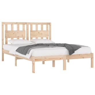 Berkfield Home Beautiful Bed Frame Solid Wood Pine 120x190 cm Small Double in Natural