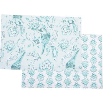 8 Oak Lane Parrot Paradise Set of 4 Placemats in Seafoam at Nordstrom Rack