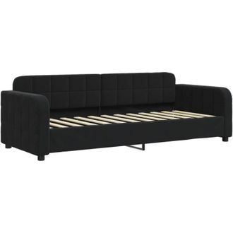 vidaXL Sof&aacute; Cama Sin Colch&oacute;n Terciopelo Negro 80x200 Cm Vidaxl