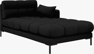 BLOOMINGLOFT Design Chaiselongue Mamaia Strukturstoff Schwarz