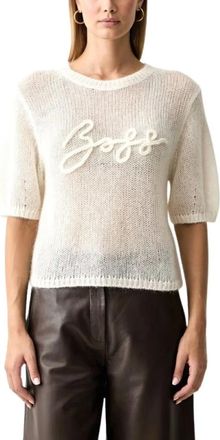 HUGO BOSS Ronde hals gebreid kledingstuk - Dames - Ronde hals truien - Beige - M - Truien & Vesten