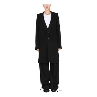 Ann Demeulemeester Jassen, Dames, Zwart, L, Standaard Kraagloze Jas