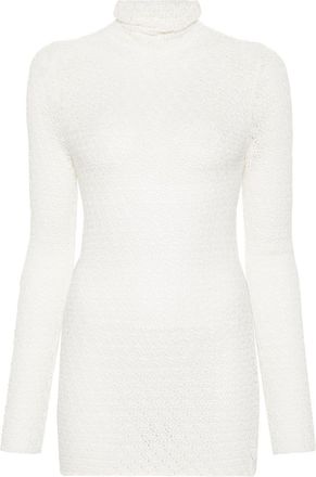 Toteme high-neck crochet-knit jumper - women - Viscose/Polyamide - L - Neutrals