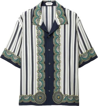 Versace Printed Cr&ecirc;pe De Chine Silk Shirt