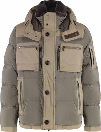 Moorer Mens Hooded Padded Jacket In Verde
