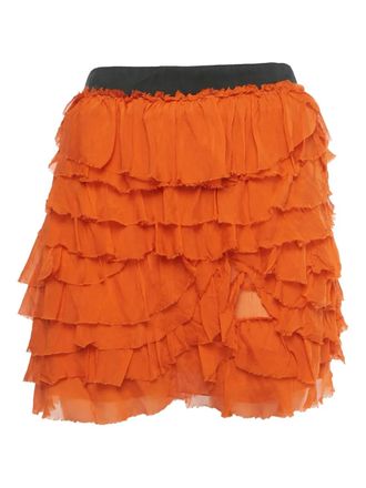 Dolce & Gabbana ruffled mini skirt - Orange