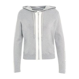 Elisabetta Franchi Tweekleurige gebreide hoodie - Dames - Sweatshirts & Hoodies - Grijs - Maat: M Viscose