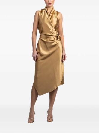 Peter Cohen Victor wrap midi dress - Gold
