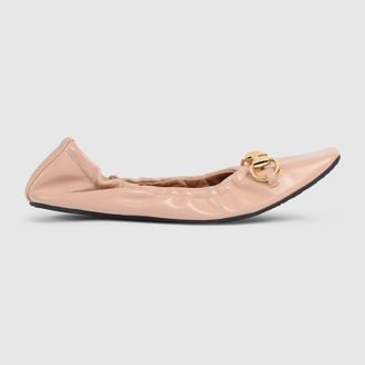Gucci Womens Prima Ballerina, Pink, Leather