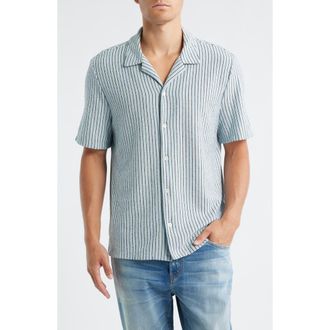 Madewell The Textured Knit Camp Shirt in Feather Blue at Nordstrom Rack, Size X-Small