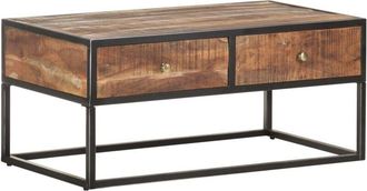 vidaXL Mesa De Centro De Madera De Acacia Rugosa 90x50x40 Cm Vidaxl