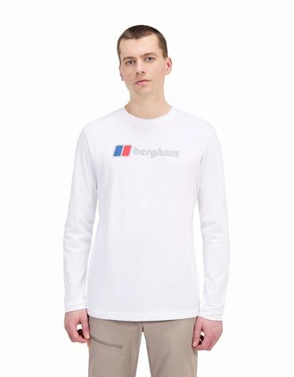 Berghaus Mens Berghaus Mens Big Logo Long Sleeve T-Shirt - White - Size: 42