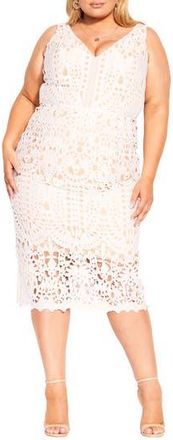 City Chic All Class Lace Overlay Sheath Dress in Ivory at Nordstrom Rack, Size Xl/22W