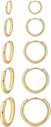 Generic Elegant Gold Hoop Earrings for Women - Set of 5 PairsDurability